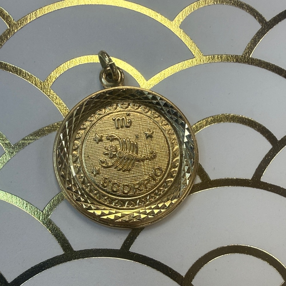 Gold Scorpio Zodiac Pendant Necklace Charm
